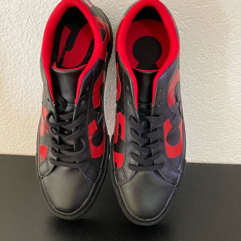 NEW MENS CONVERSE ONE STAR OX 160913C SZ 10  BLK RED SNEAKERS ATHLETIC SHOES - Picture 4 of 12
